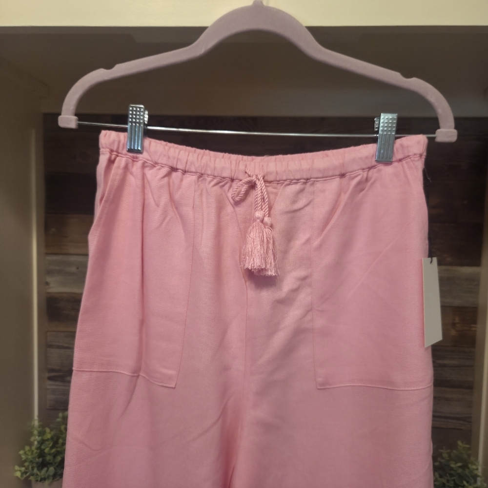 Love Tree Pink Wide Leg Linen Blend Pants - Picture 5 of 8